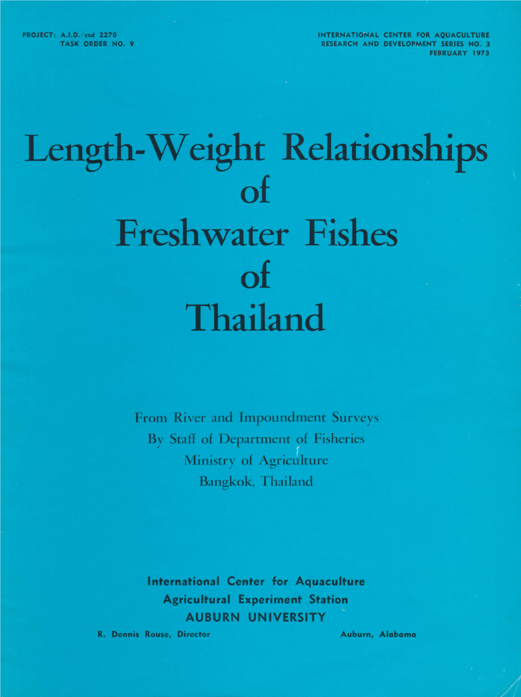 Length-Weight Relationships of Freshwater Fishes of Thailand