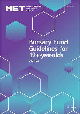 Bursary Fund Guidelines for 19+-Year-Olds 2021–22