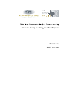 2014 Next Generation Project Texas Assembly