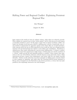 Shifting Power and Regional Conflict