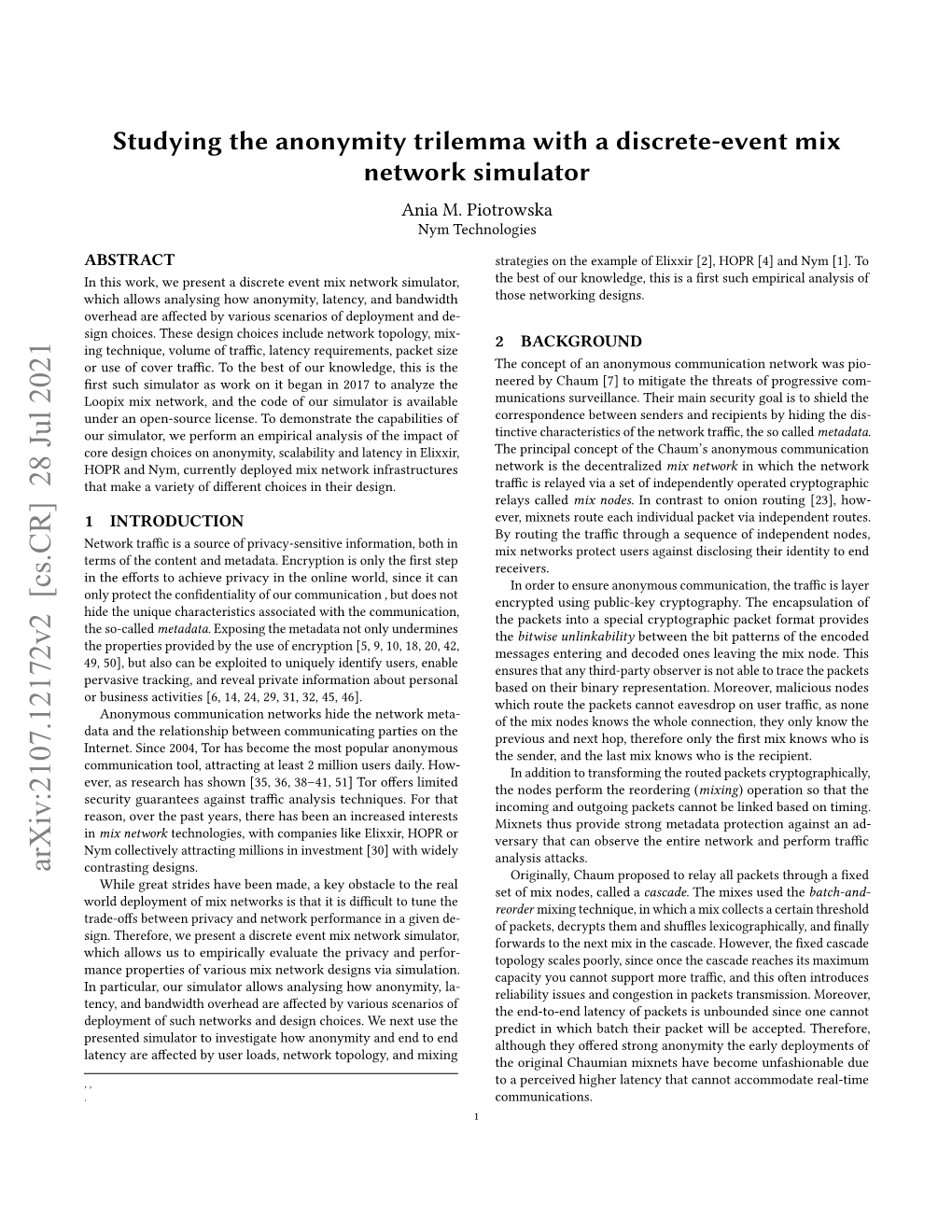 Studying the Anonymity Trilemma with a Discrete-Event Mix Network Simulator Ania M