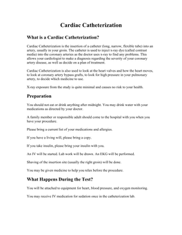 Cardiac Catheterization