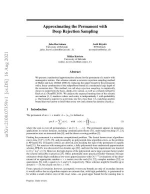 Approximating the Permanent with Deep Rejection Sampling