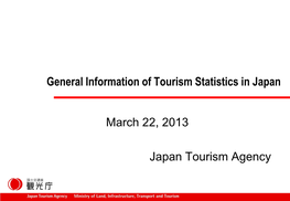 General Information of Tourism Statistics in Japan