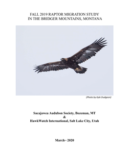 Fall 2019 Raptor Migration Study in the Bridger Mountains, Montana