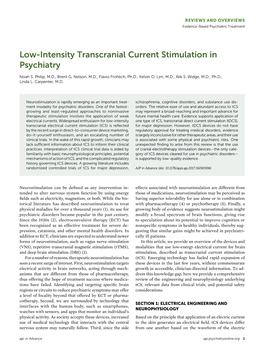 Low-Intensity Transcranial Current Stimulation in Psychiatry