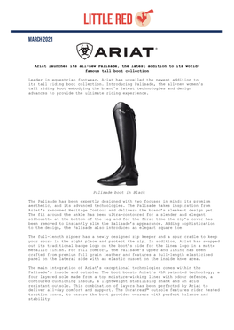 Ariat Launches Its All-New Palisade, the Latest Addition to Its World- Famous Tall Boot Collection