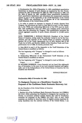 103 STAT. 2610 PROCLAMATION 5909—NOV. 18,1988 to Designate
