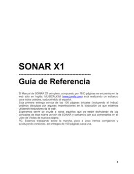 SONAR X1 ------Guía De Referencia