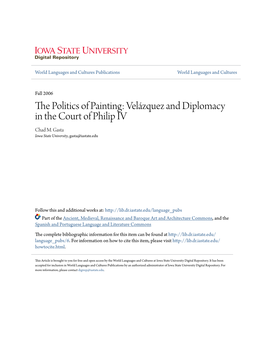 Velázquez and Diplomacy in the Court of Philip IV Chad M