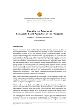 Upscaling the Adoption of Ecologically Sound Agriculture in the Philippines