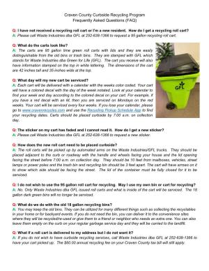Craven Recycling-Frequently Asked Questions