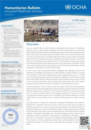 Humanitarian Bulletin Occupied Palestinian Territory JANUARY 2017