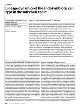 Lineage Dynamics of the Endosymbiotic Cell Type in the Soft Coral Xenia