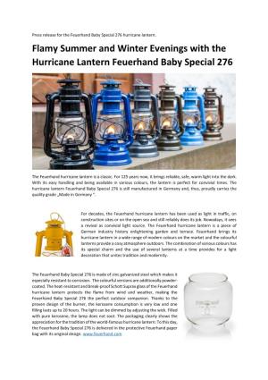 Flamy Summer and Winter Evenings with the Hurricane Lantern Feuerhand Baby Special 276
