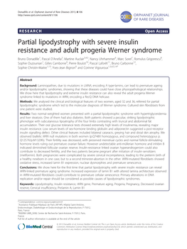 Partial Lipodystrophy with Severe Insulin Resistance and Adult