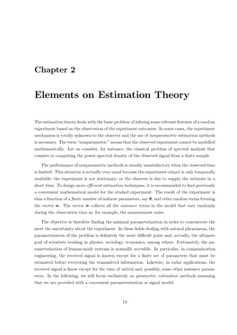 Elements on Estimation Theory