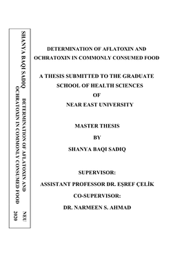 A Thesis Submitted to the Graduate School of Health Sciences of Near East University