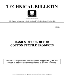 Basis of Color for Textile Products
