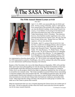 SASA Summer 2009 Newsletter