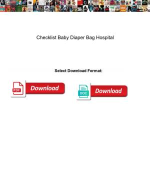 Checklist Baby Diaper Bag Hospital