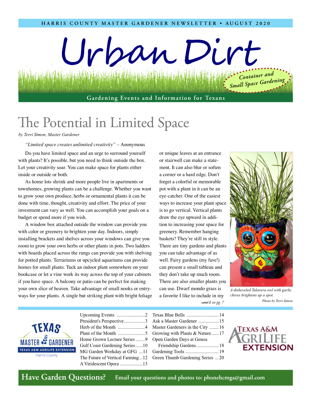 The Potential in Limited Space by Terri Simon, Master Gardener