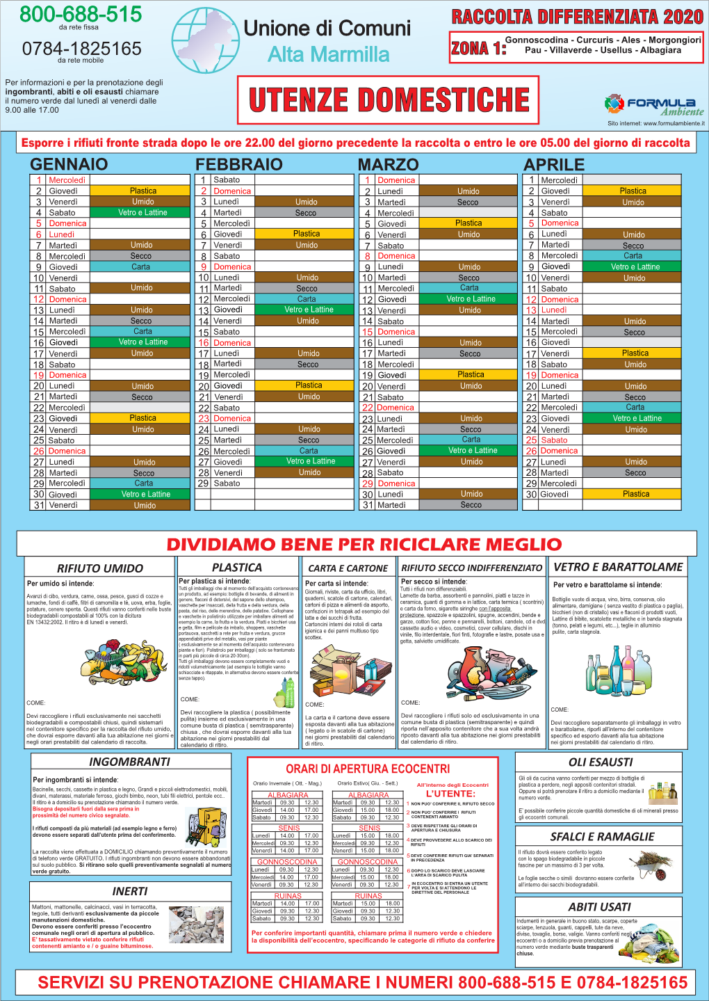 Calendario MARMILLA Domestico 2020 Zona 1.Cdr