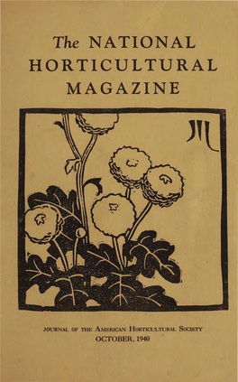 The NATIONAL HORTICULTURAL MAGAZINE