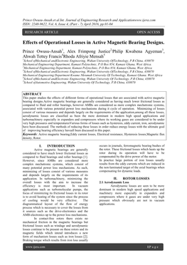 Effects of Operational Losses in Active Magnetic Bearing Designs