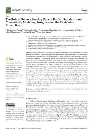 The Role of Remote Sensing Data in Habitat Suitability and Connectivity Modeling: Insights from the Cantabrian Brown Bear