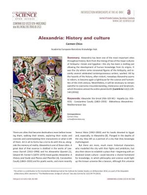 Alexandria: History and Culture Carmen Chica