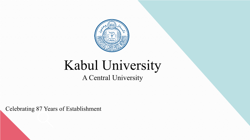 Kabul University a Central University