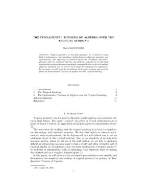 The Fundamental Theorem of Algebra Over the Tropical Semiring