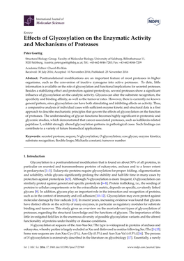 Effects of Glycosylation on the Enzymatic Activity and Mechanisms of Proteases