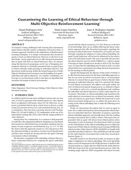 Guaranteeing the Learning of Ethical Behaviour Through Multi-Objective Reinforcement Learning∗