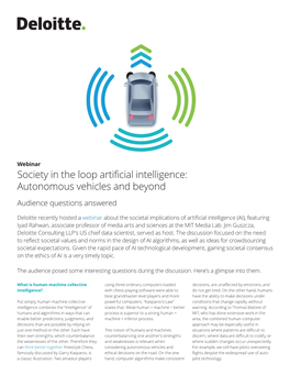 Society in the Loop Artificial Intelligence: Autonomous Vehicles and Beyond