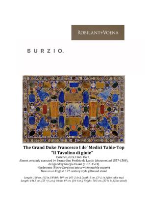 The Grand Duke Francesco I De' Medici Table-Top “Il Tavolino Di Gioie”