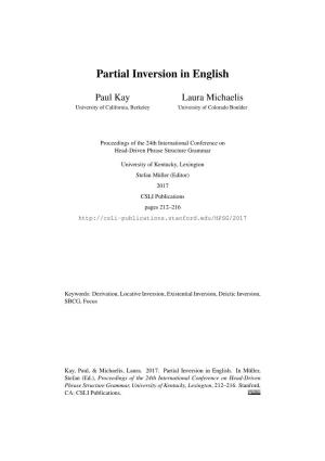 Partial Inversion in English