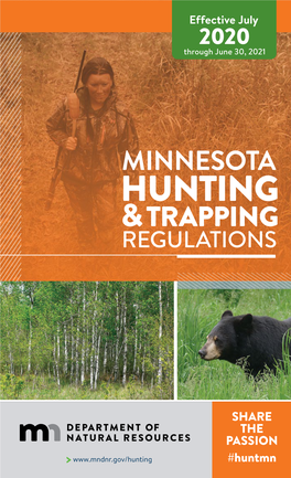 2020 Hunting and Trapping Regulations Booklet Has Been Reorganized and Streamlined