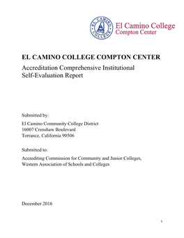 DRAFT Compton Center Accreditation Self-Evaluation Report