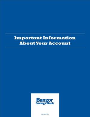Important Information About Your Account