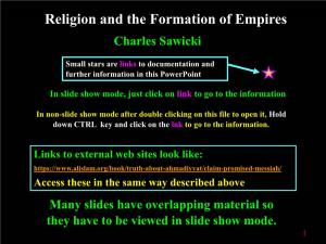 Religion and the Formation of Empires Charles Sawicki