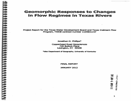 Geomorphic Responses to Changes in Flow Regimes in Texas Rivers
