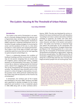 The Ij-Plein: Housing at the Threshold of Urban Policies