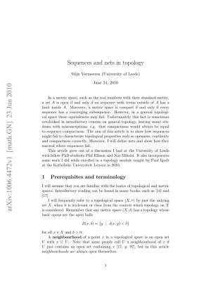 Sequences and Nets in Topology