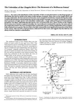 The Unionidae of the Chagrin River: the Remnant of a Molluscan Fauna1