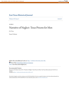 Narrative of Neglect: Texas Prisons for Men J K