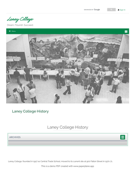 Laney College History