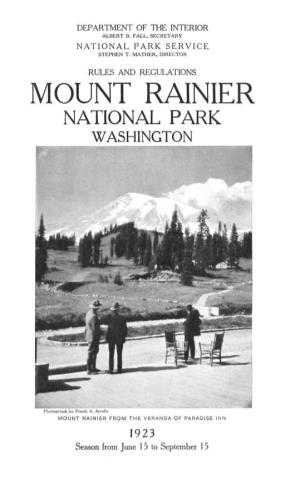 Mount Rainier National Park Washington