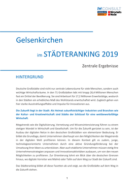 Gelsenkirchen Im STÄDTERANKING 2019